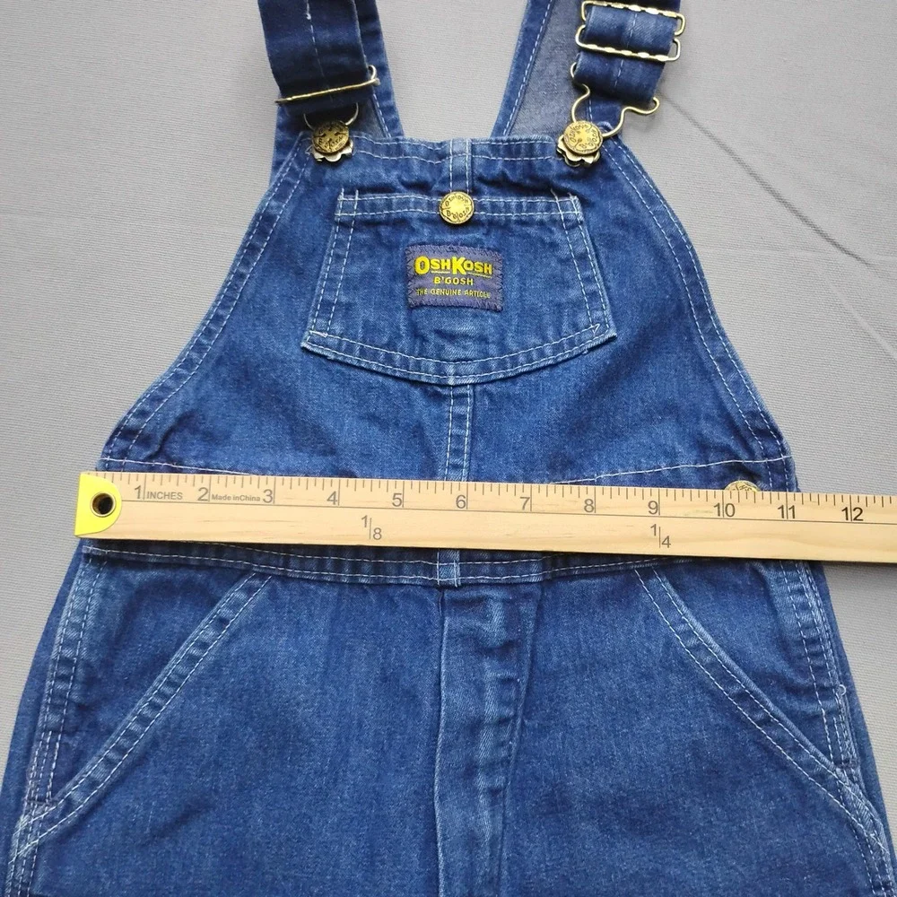 Vintage OshKosh Bgosh Vestbak Denim Overalls Kids Size 6 Made in USA Blue Bibs